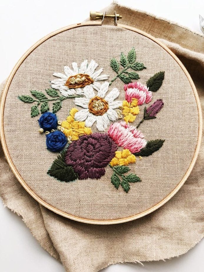 Floral Spray Embroidery Pattern Crewel Ghoul