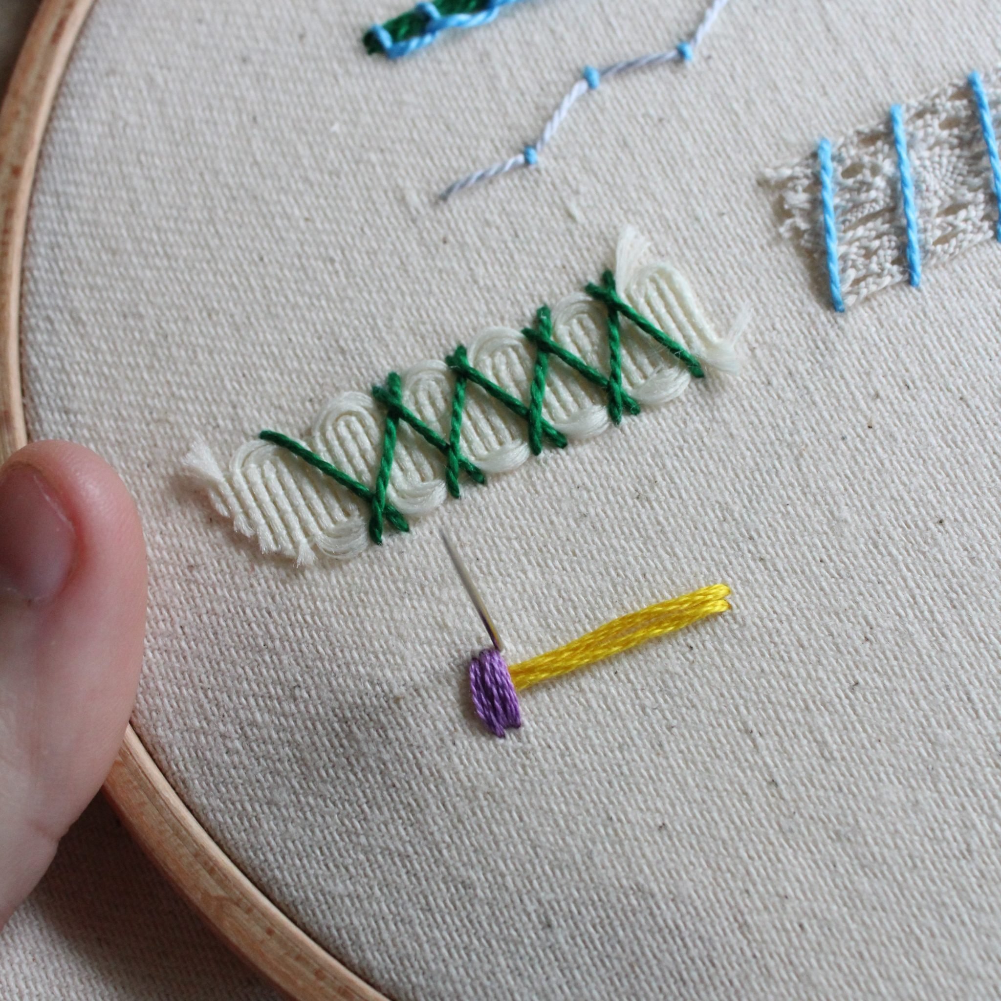 6 Fun Couching Stitches of Embroidery Crewel Ghoul