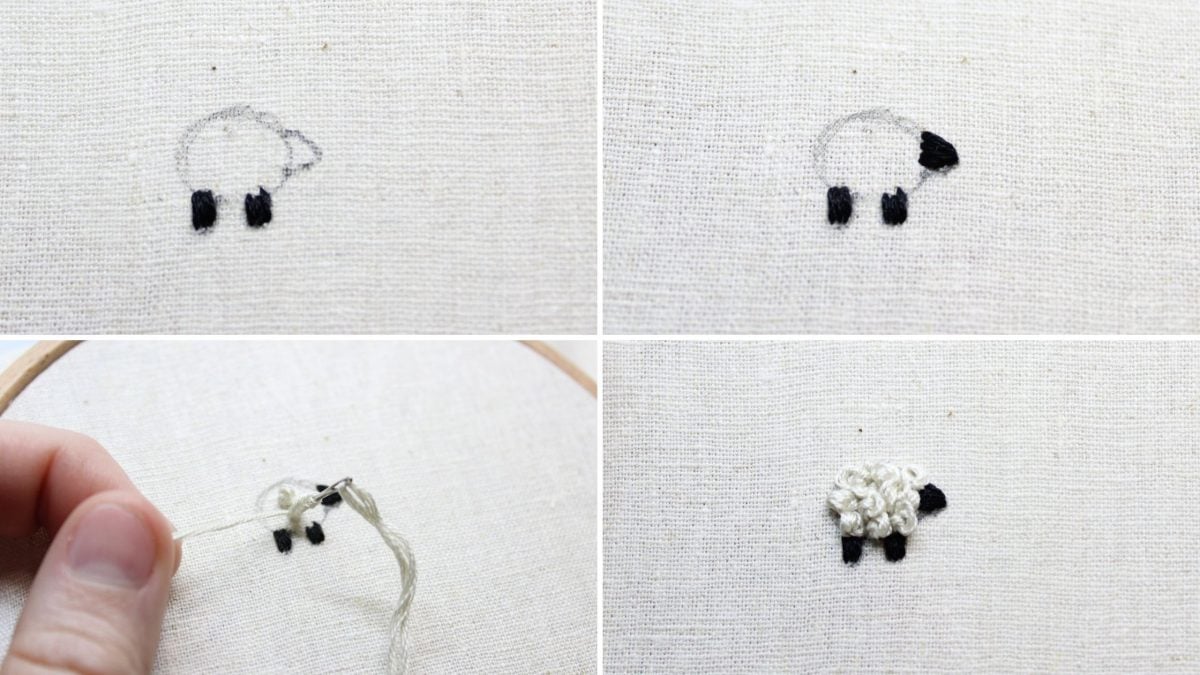 How To Embroider A Sheep [Simple Tutorial] Crewel Ghoul