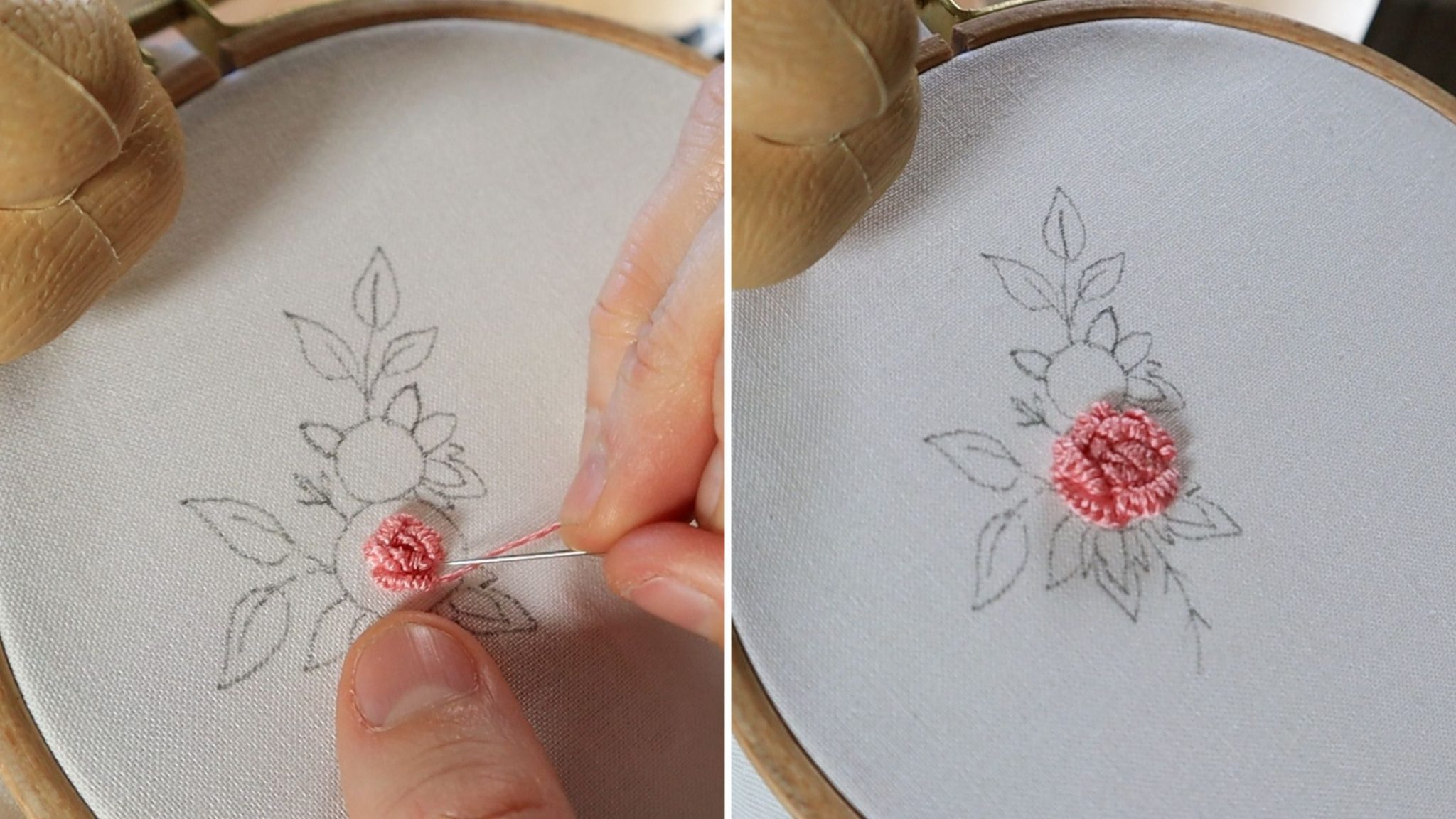 Contrast Stitching Rvk Roses How To Make Cast On Stitch Roses - Crewel Ghoul