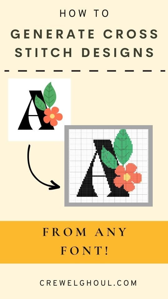 DIY Cross Stitch Font Generator (Use Any Font!) Crewel Ghoul