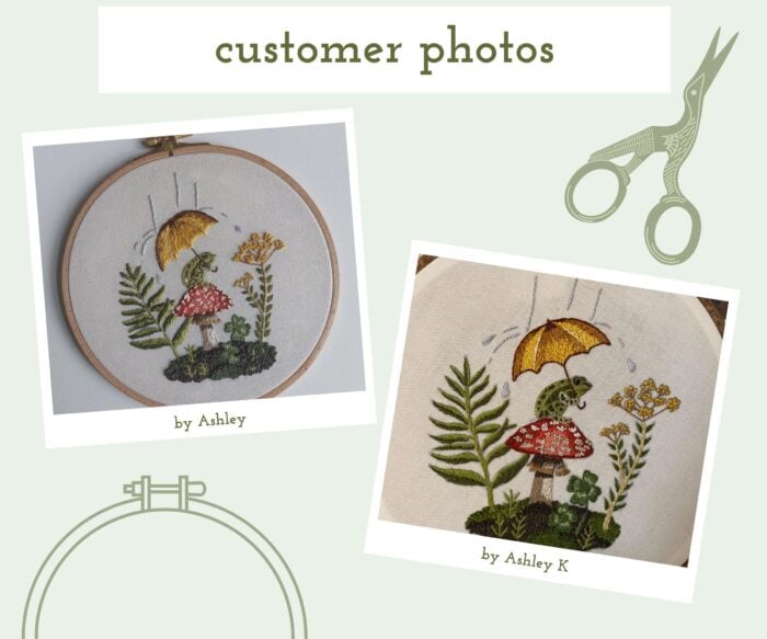 Frog And Mushroom Embroidery Pattern - Image 6