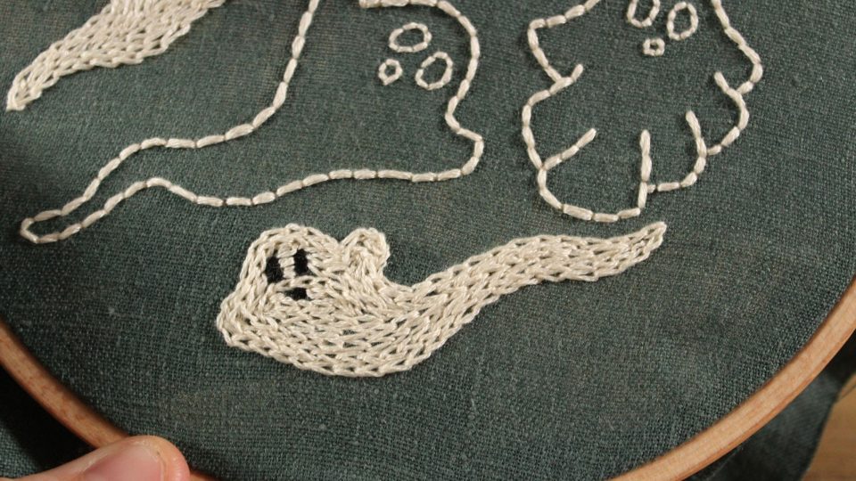 Spooky Ghost Embroidery Tutorial + Pattern