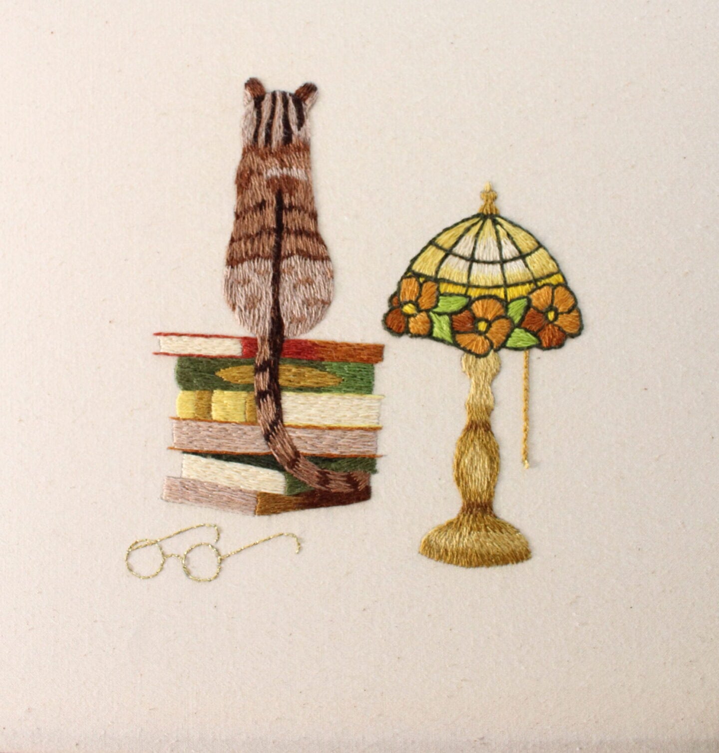 Tabby Cat Thread Painting Embroidery Pattern