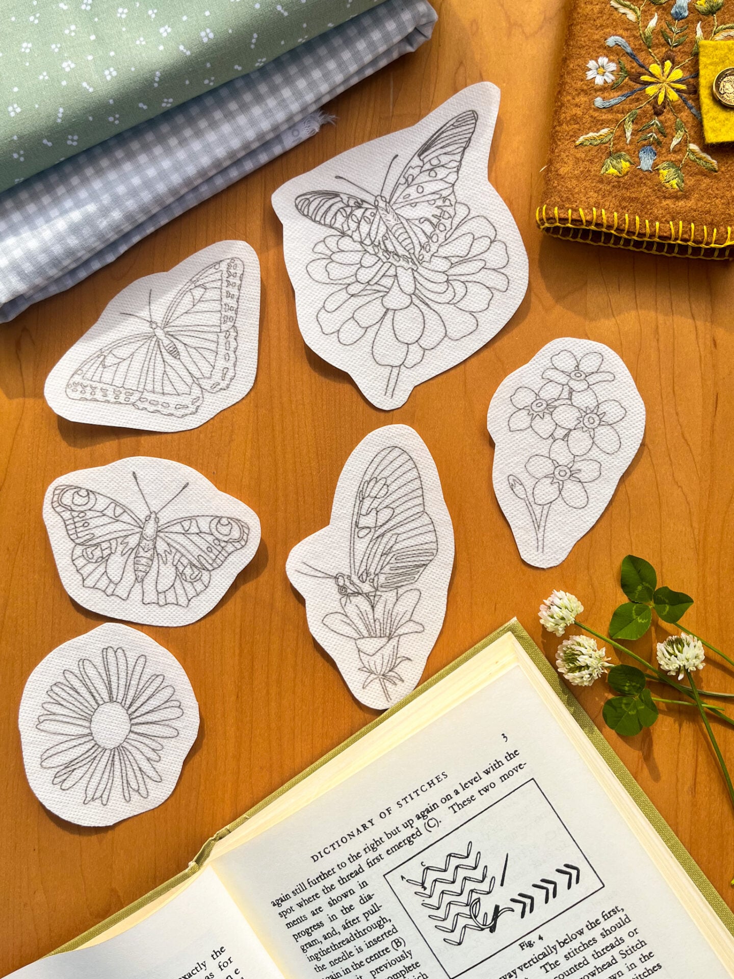 6 Butterfly Stick And Stitch Designs