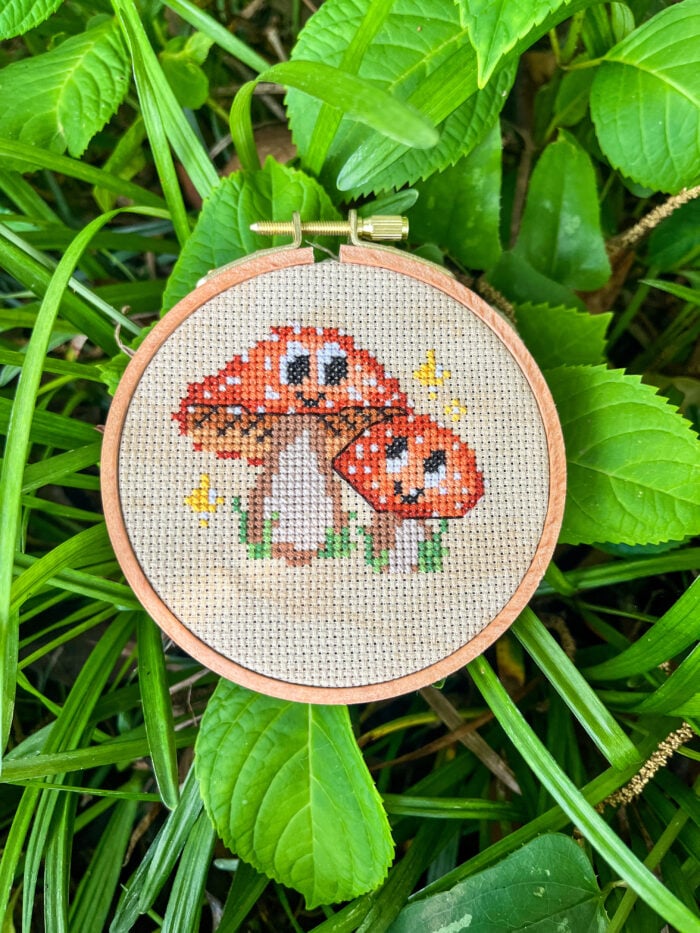 Smiling Mushrooms Cross Stitch Pattern - Image 2