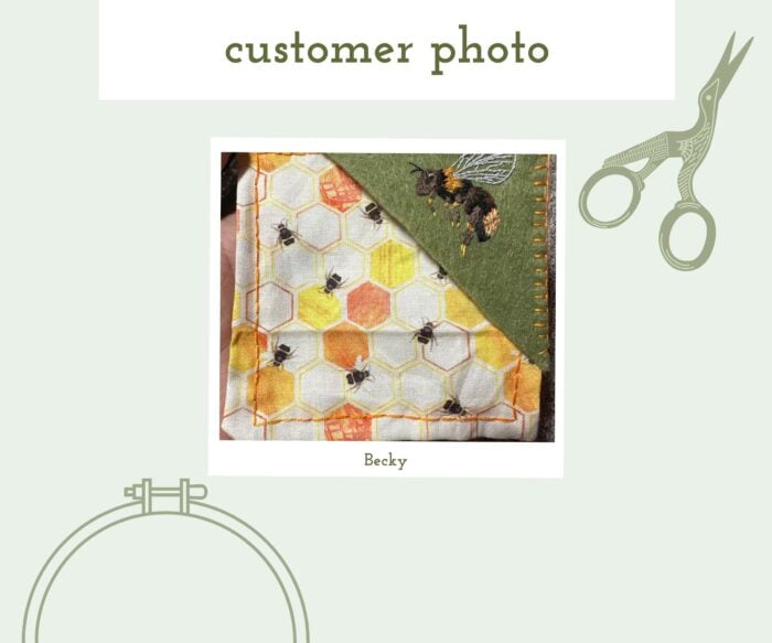 Bee Embroidered Corner Bookmark PDF Pattern - Image 3
