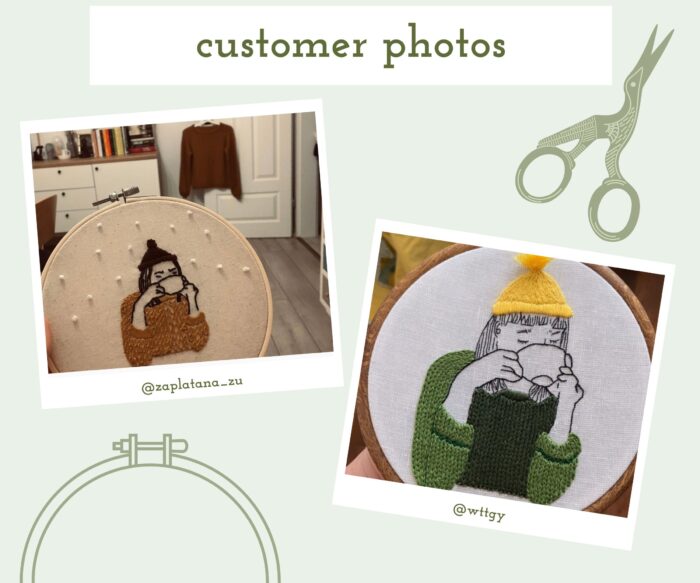 Coffee Lady Embroidery Pattern - Image 2