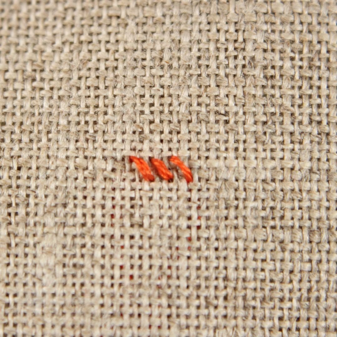 half stitches on linen