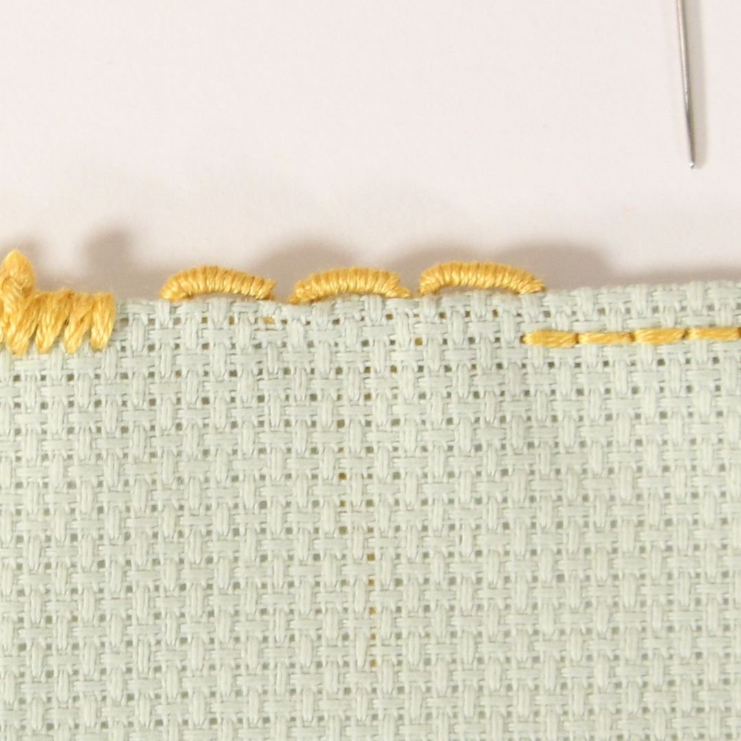 Bullion picot fabric edge