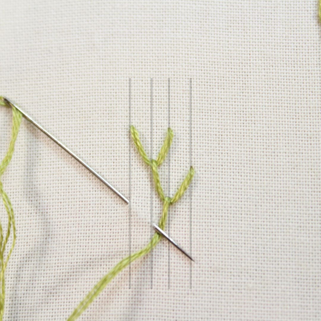 double feather stitch step 2
