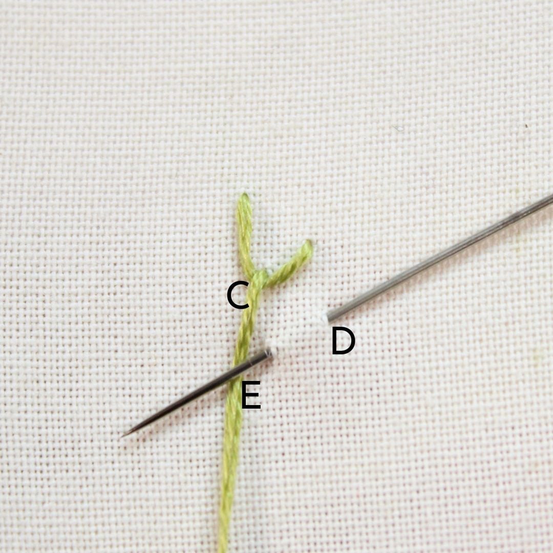 single feather stitch step 3