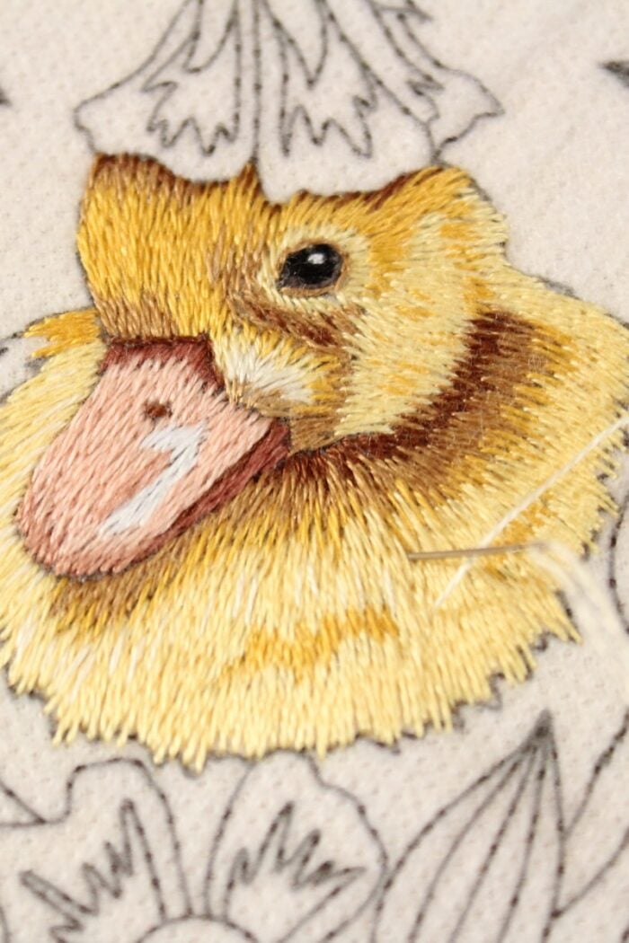Floral Duckling Thread Painting Embroidery Pattern - Image 5