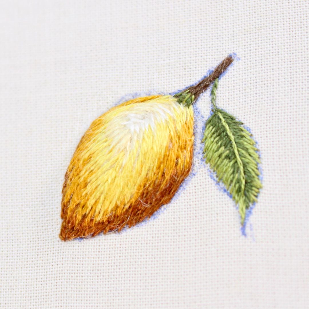 how to thread paint the lemon step 9