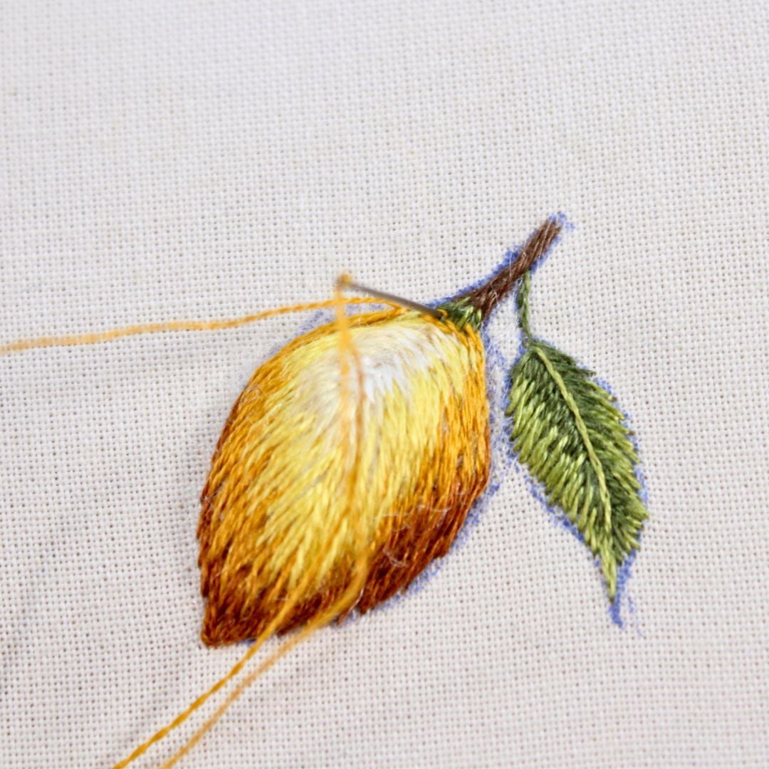 how to thread paint the lemon step 10