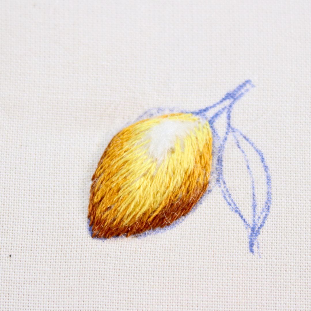 how to thread paint the lemon step 4