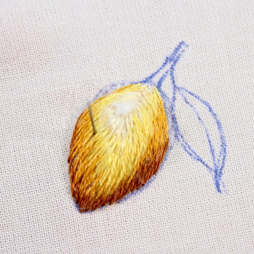 how to thread paint the lemon step 5