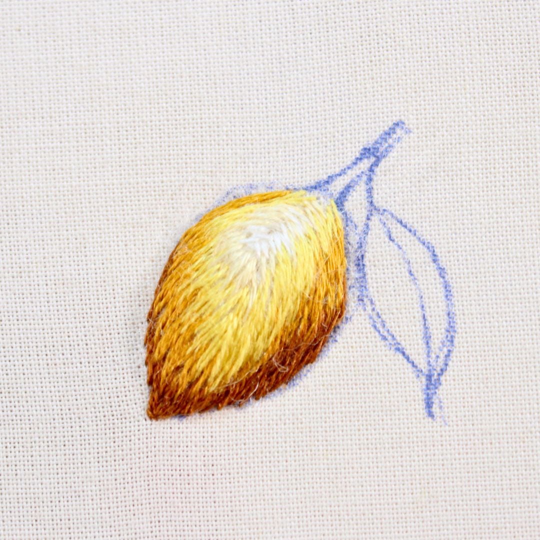 how to thread paint the lemon step 6