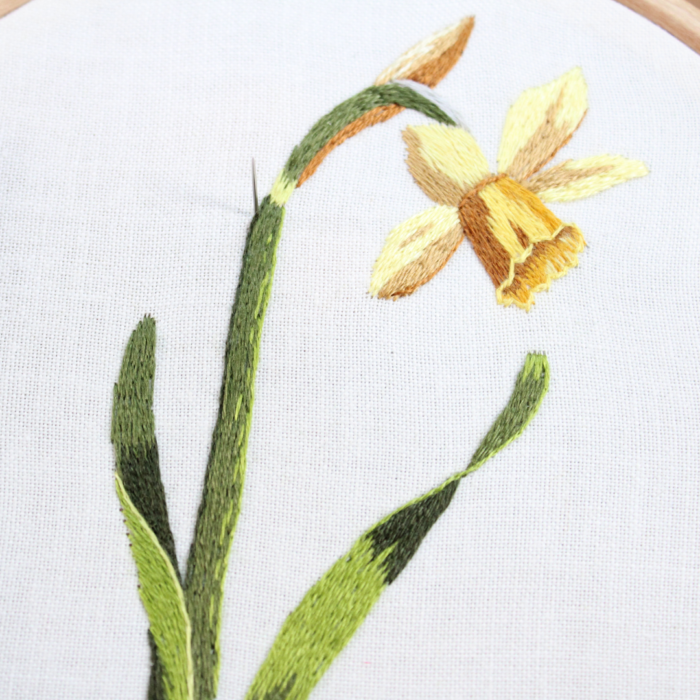 Daffodil Flower Beginner Thread Painting Pattern - Image 2