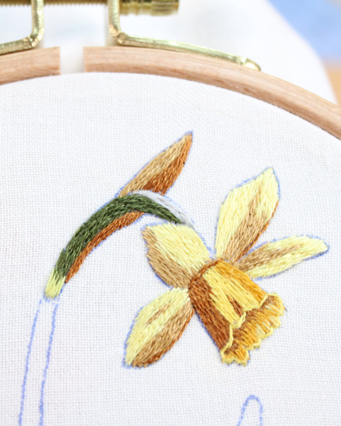 Daffodil Flower Beginner Thread Painting Pattern - Image 3