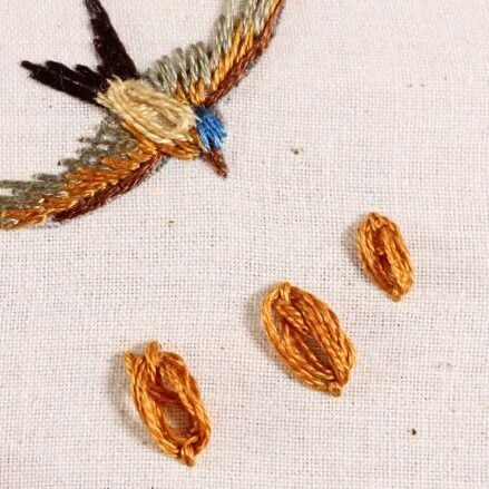 light brown oyster stitches