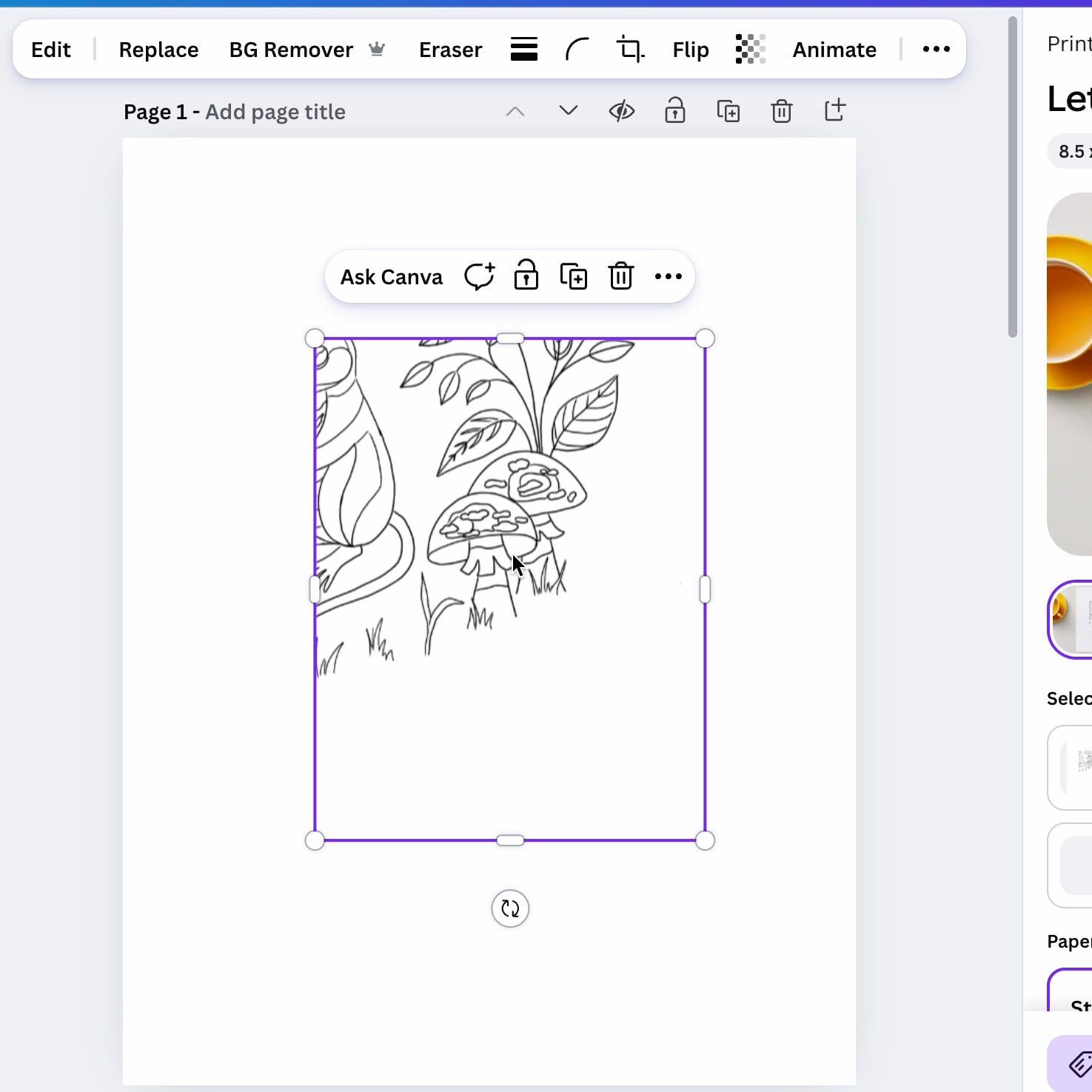 placing the embroidery design in the letter document